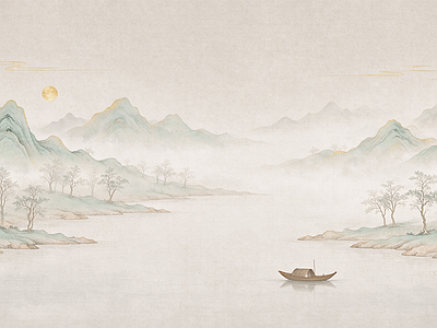 中式壁画 中式壁画 壁画 壁布