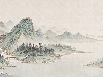 中式壁画 壁画 壁布 中式装饰画 山水画
