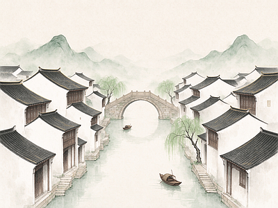 中式壁画