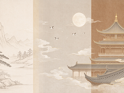 中式壁画 中式壁画 中式挂画 壁布