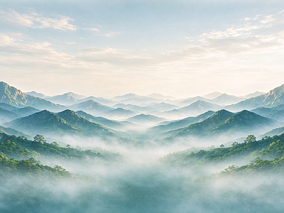 现代远山 风景图案软膜 软膜天花 灯膜