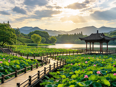 户外HDR 荷塘 公园