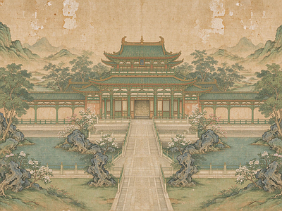 中式壁画