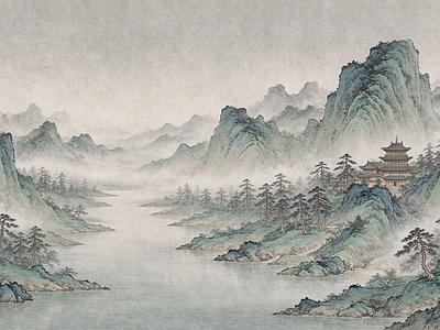 中式壁画