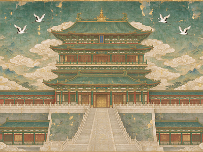中式壁画