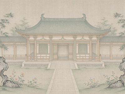 中式壁画
