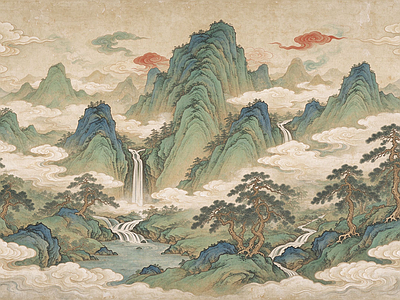 中式壁画