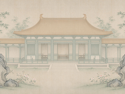 中式壁画