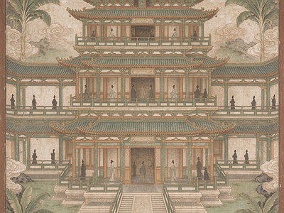 中式壁画