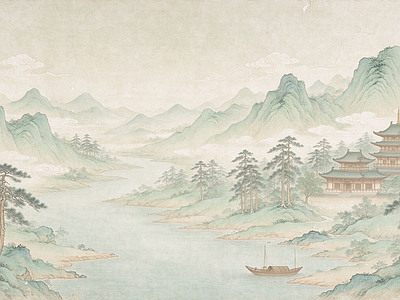 中式壁画