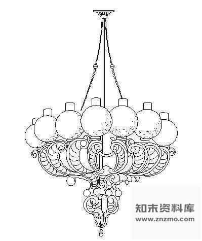 图块/节点吊灯图块7