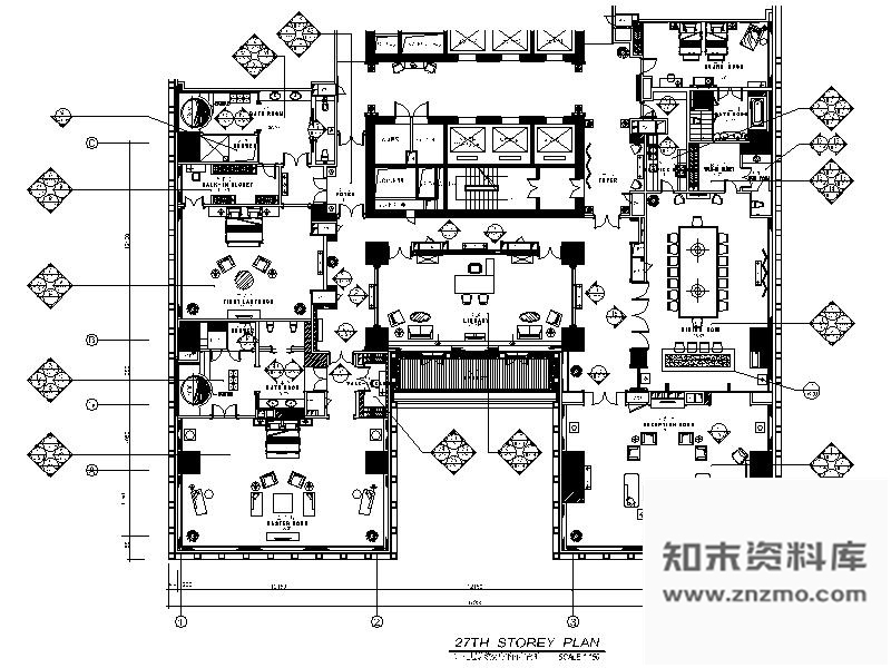 施工图北京某酒店总统套房装修施工图