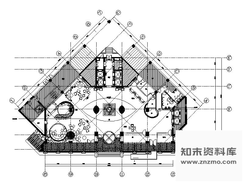 施工图上海某四星级酒店大堂装修图