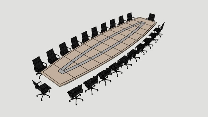 办公桌椅组合 草图大师模型