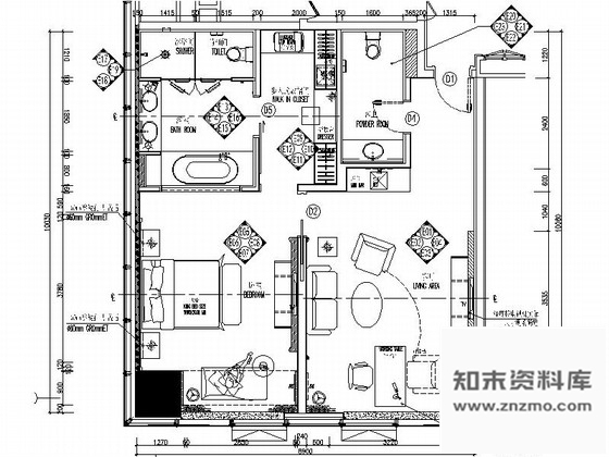 施工图河北某五星级豪华酒店异型房室内装修施工图