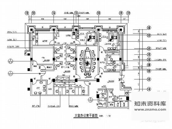 施工图酒店大堂办公室装饰设计图