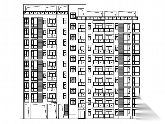 [东莞]某小区九层大户型住宅建筑施工套图