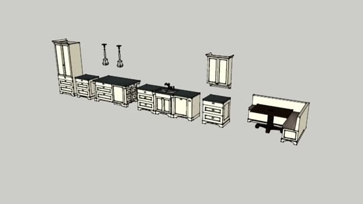 厨房壁柜 草图大师模型