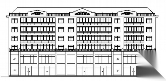 某二层底商六层住宅楼建筑方案图