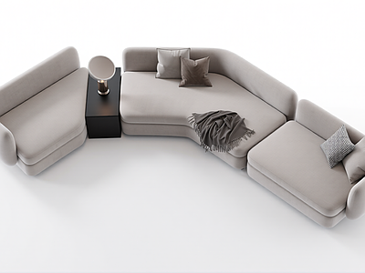 现代L型沙发组合