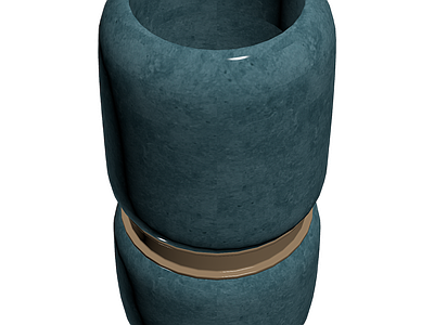 蓝色陶瓷装饰罐