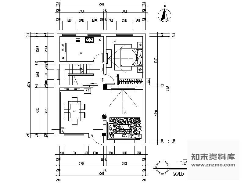 施工图安徽现代风格二层别墅室内设计方案含效果