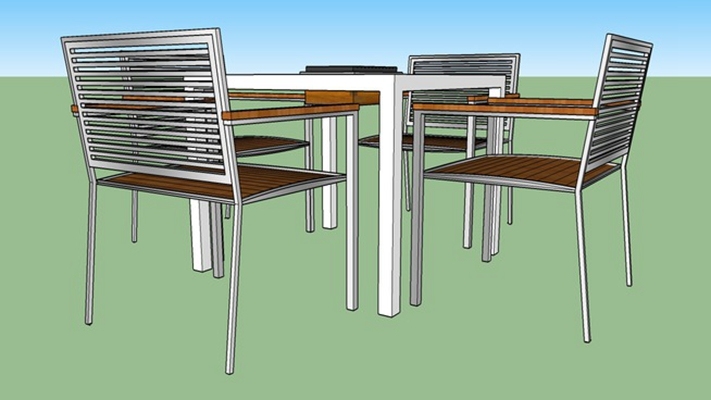 餐桌椅组合 草图大师模型