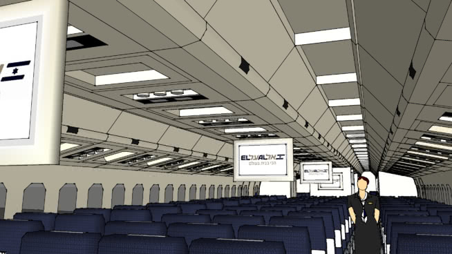 以色列航空公司767 - 200 Cabin（Current - 4X-EAE） 动车 会议室 火车 箱包 车站