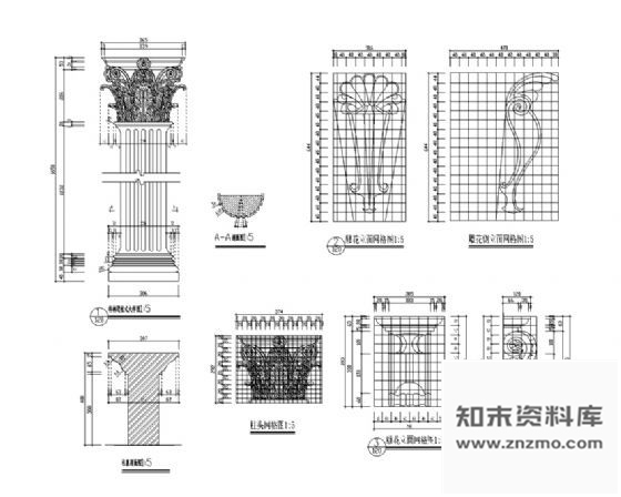 图块/节点科林思柱详图