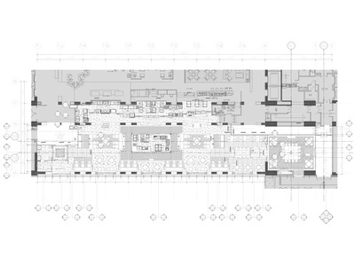 广州全日餐厅室内装修设计施工图+SU模型