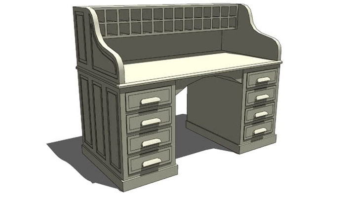 书桌 草图大师模型