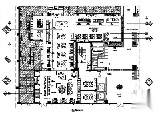 [湖北]五星级品牌假日酒店餐厅装修CAD施工图（含效果）