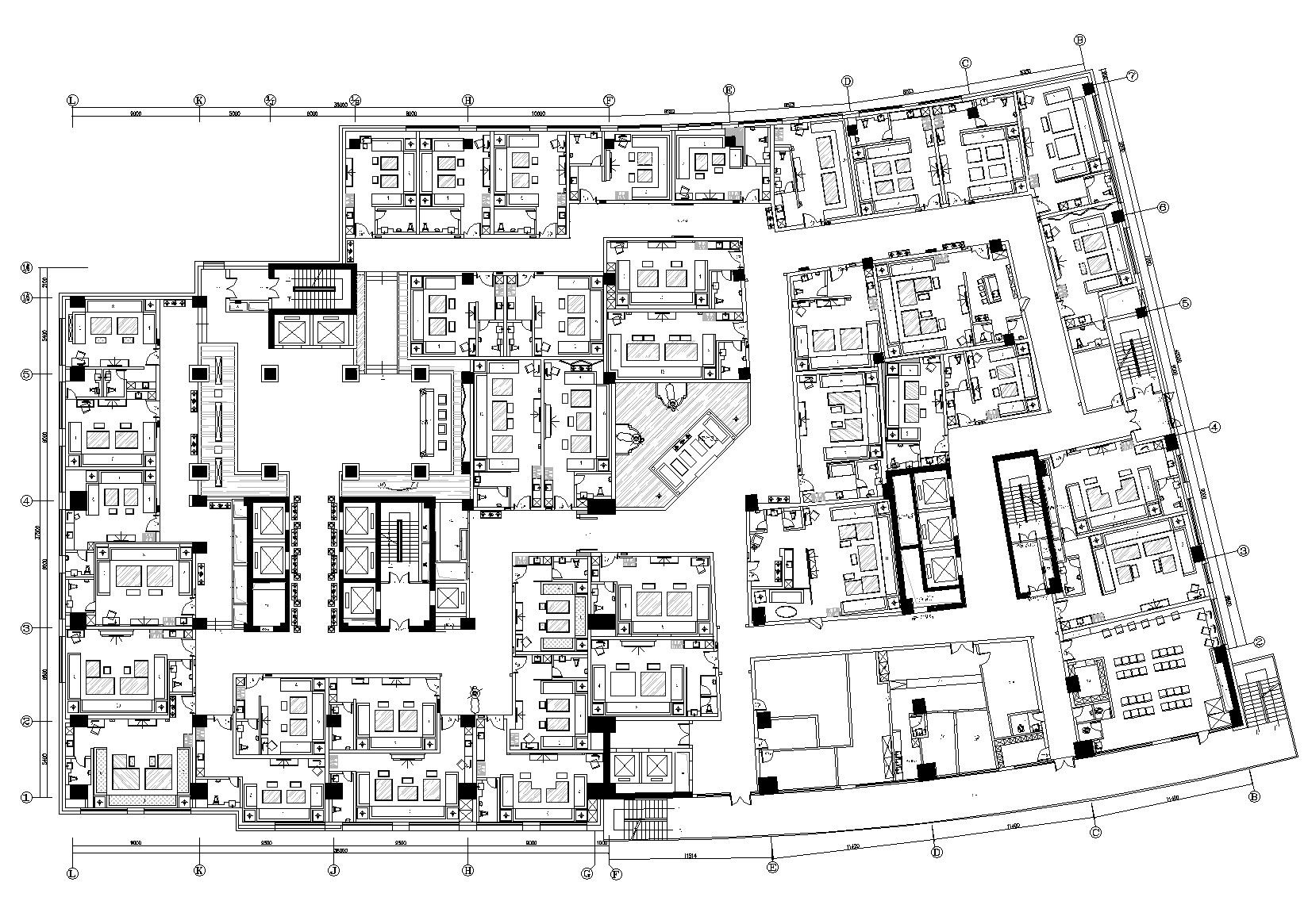 [北京]金豪国际会所室内设计施工图+效果图