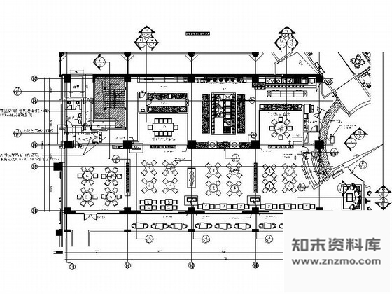 施工图新中式精装中餐厅公共区室内施工图