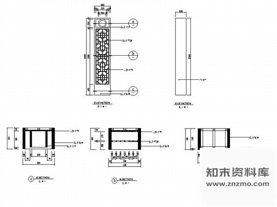 图块/节点檀木造型装饰格详图