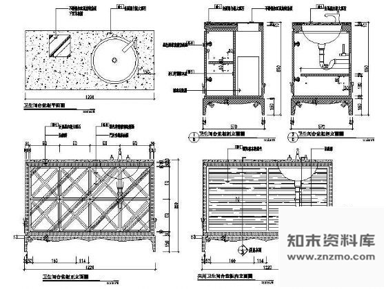 图块/节点卫生间台盆柜详图 柜类 家具节点详图