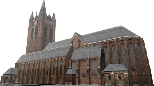 Oude Kerk在代尔夫特 教堂 钟楼 修道院 城堡