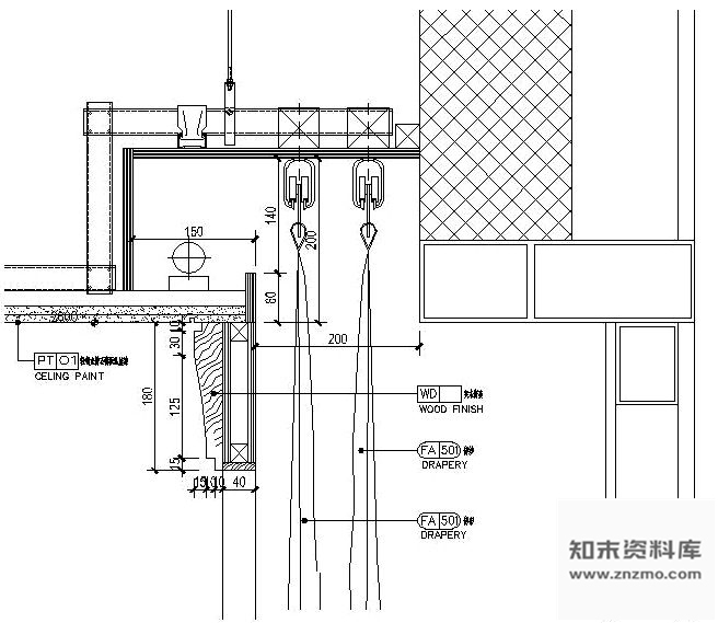 图块/节点窗帘盒大样(含灯带) 吊顶节点