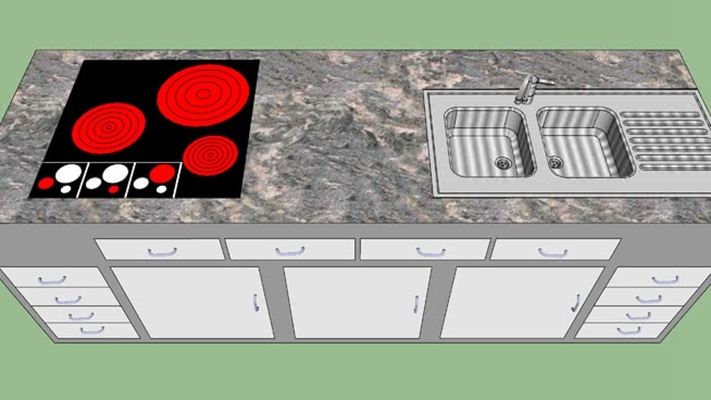 厨房台面 草图大师模型