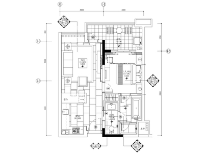 [广东]梁志天-广州雅居乐科学城公寓1号户型一居室样板