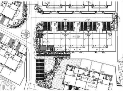 龙湖 原著二期示范区植物CAD施工图昂船 居住区景观