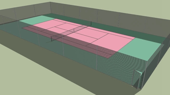 网球场 草图大师模型