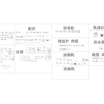 厨房用品 柜板 CAD图库