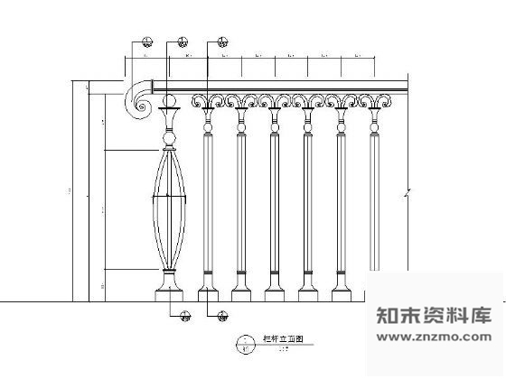 图块/节点欧式古典室内阳台跃式踏级步梯详图 节点详图