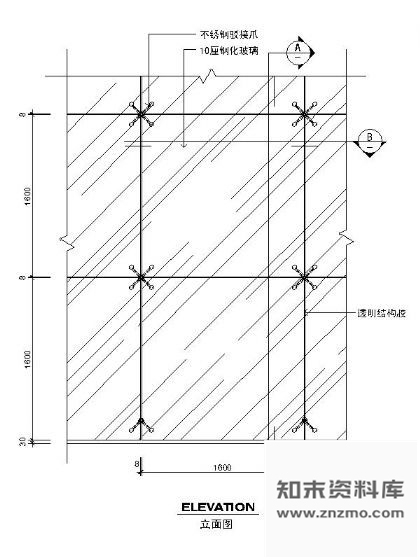 图块/节点玻璃幕墙详图二 节点 结构节点图