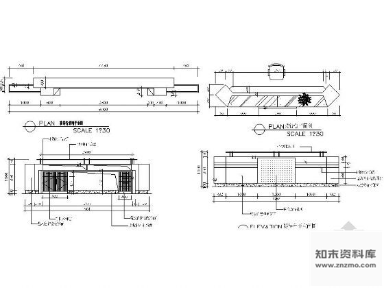 图块/节点大堂接待台详图 前台 家具节点详图