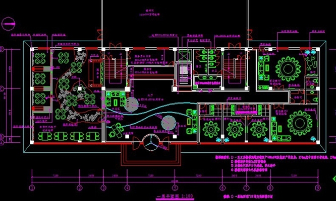 休闲会所施工图 cad2007