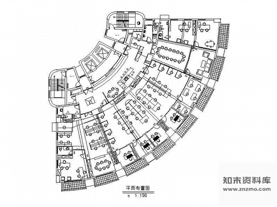 施工图上海某办公层设计方案图