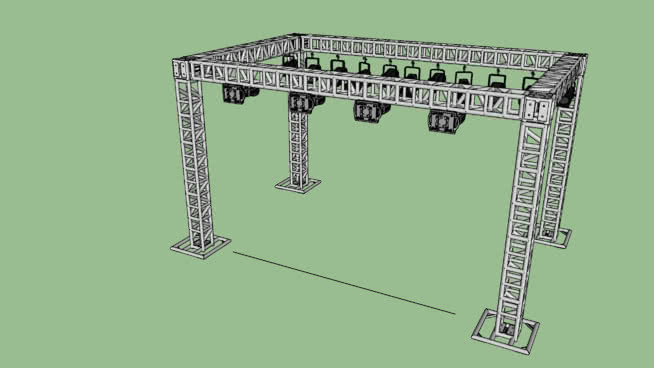 Box truss to the stage with lights. 其他 室外 桌子 床 家具