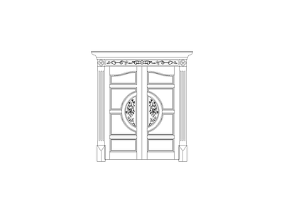 柜子 实木门图块